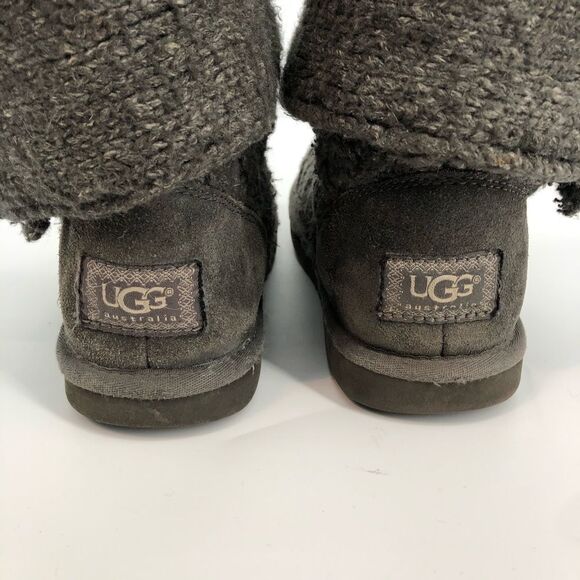 UGG Lattice Cardy Boots in Charcoal Grey Boots Size Womens 7 - Picture 8 of 10